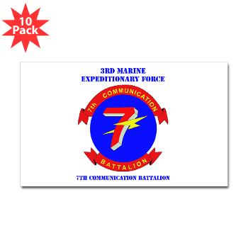 7CB - M01 - 01 - 7th Communication Battalion with Text - Sticker (Rectangle 10 pk) - Click Image to Close